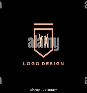 YX monogram initial with shield logo design icon vector graphic Stock Vector