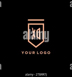 XO monogram initial with shield logo design icon vector graphic Stock Vector