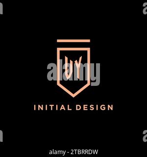 VY monogram initial with shield logo design icon vector graphic Stock Vector