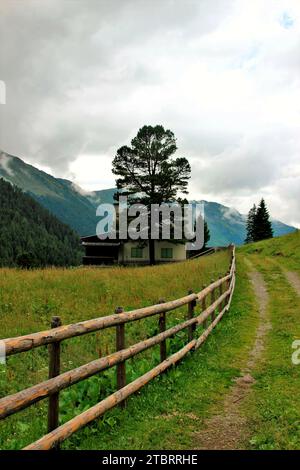 House, mysterious at hiking trail to the Außermelang-Alm in the Wattener Lizum, Wattens, Walchen, Tyrol, Austria, Europe Stock Photo