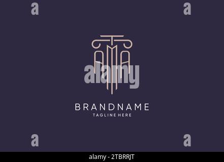 AA logo initial pillar design with luxury modern style best design for legal firm design ideas Stock Vector