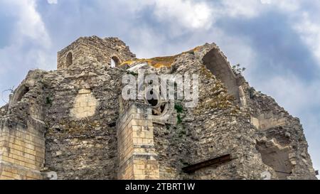 The Église Notre Dame des Oubiels near Portel des Corbières was built between the XIII and XIV centuries. It was used as a stopover on the way to Compostela. Monument historique. Stock Photo