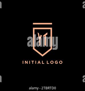 YT monogram initial with shield logo design icon vector graphic Stock Vector