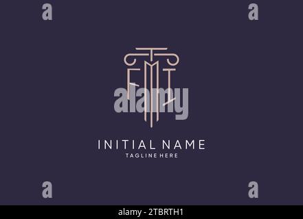 FI logo initial pillar design with luxury modern style best design for legal firm design ideas Stock Vector