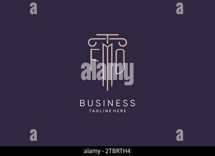 FO logo initial pillar design with luxury modern style best design for legal firm design ideas Stock Vector
