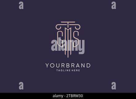 GS logo initial pillar design with luxury modern style best design for legal firm design ideas Stock Vector