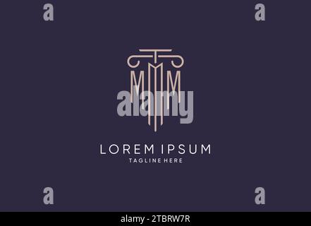 MM logo initial pillar design with luxury modern style best design for legal firm design ideas Stock Vector