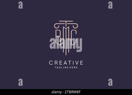 BC logo initial pillar design with luxury modern style best design for legal firm design ideas Stock Vector
