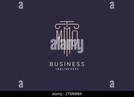 MO logo initial pillar design with luxury modern style best design for legal firm design ideas Stock Vector