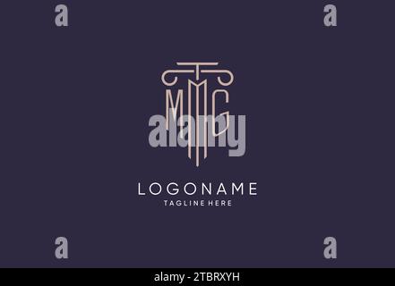 MG logo initial pillar design with luxury modern style best design for legal firm design ideas Stock Vector