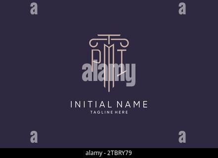 PI logo initial pillar design with luxury modern style best design for legal firm design ideas Stock Vector