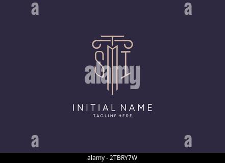 SI logo initial pillar design with luxury modern style best design for legal firm design ideas Stock Vector