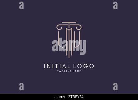 LU logo initial pillar design with luxury modern style best design for legal firm design ideas Stock Vector