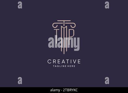 TP logo initial pillar design with luxury modern style best design for legal firm design ideas Stock Vector