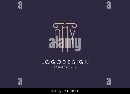 OY logo initial pillar design with luxury modern style best design for legal firm design ideas Stock Vector