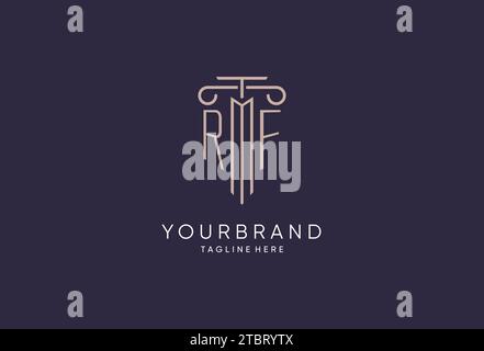 RF initial with monoline pillar logo style, luxury monogram logo design ...