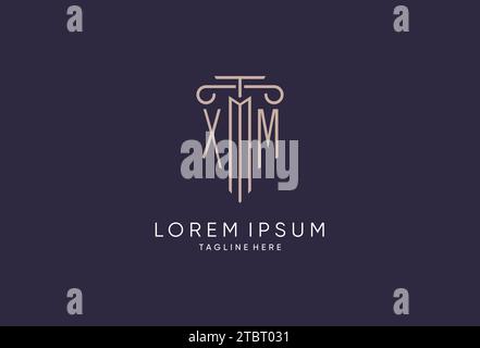 XM logo initial pillar design with luxury modern style best design for legal firm design ideas Stock Vector
