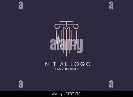 WU logo initial pillar design with luxury modern style best design for legal firm design ideas Stock Vector