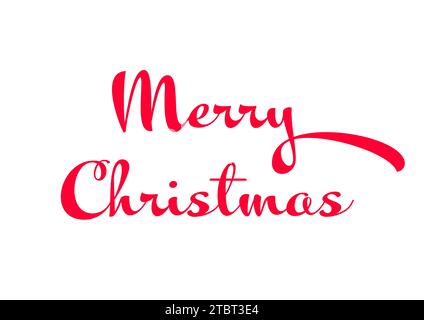 Merry Christmas – card, poster, illustration in bright colours red and white Stock Photo