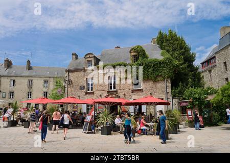 Restaurant, Place Saint-Aubin, Guerande, Loire-Atlantique, Pays de la Loire, Brittany, France Stock Photo