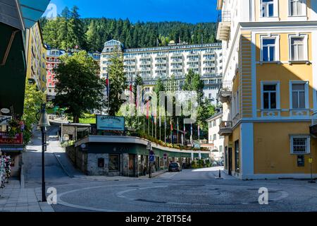 Hotels and stores in the center of Bad Gastein, Bad Gastein, Gasteinertal, Nationalpark Hohe Tauern, Austria, Europe Stock Photo