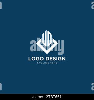 UO initial monogram with rhombus shape logo design ideas Stock Vector ...