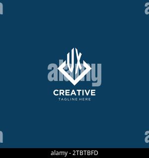 Initial logo VX monogram with rhombus line style design vector graphic ...