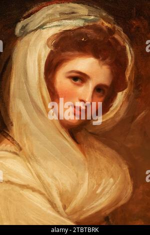 England, London, Portrait of Emma Hamilton (1765-1815), Lord Nelsons Lover by George Romney dated about 1785 Stock Photo