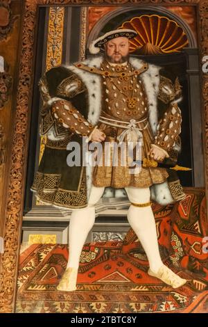 England, West Sussex, Petworth, Petworth House, The Carved Room, Portrait of Henry VIII Stock Photo