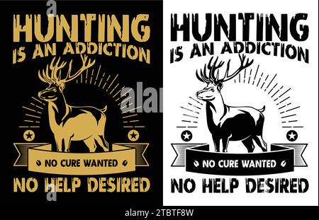 hunting tshirt design vector file, eps Stock Vector