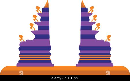 pura luhur lempuyang indonesia temple illustration vector isolated Stock Vector