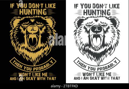 hunting tshirt design vector file, eps Stock Vector