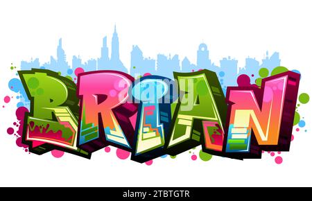 Brian - Graffiti Styled Urban Street Stock Vector