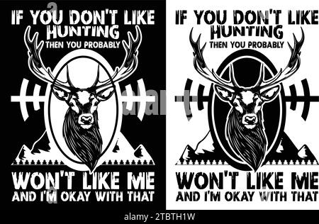 hunting tshirt design vector file, eps Stock Vector