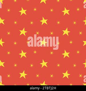 Stars christmas seamless pattern. Vector flat illustration for print and design Stock Vector