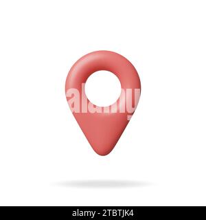 3D Location Map Pin Isolated on White. Stock Vector