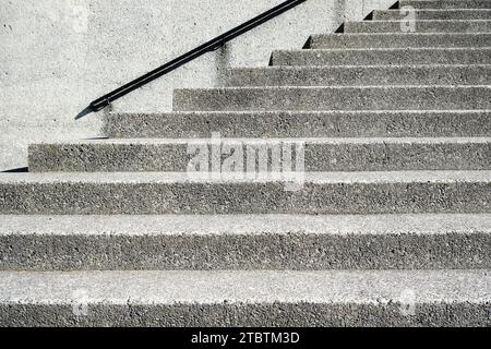 abstract line on stairs un grey concrete steps Stock Photo
