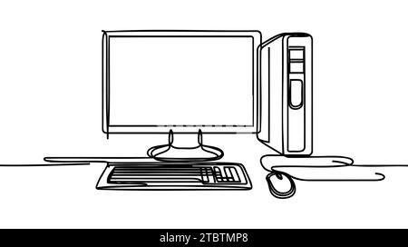 One line drawing of a computer mouse in minimal style clean isolated ...