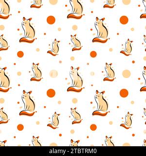 Seamless pattern with foxes Stock Vector