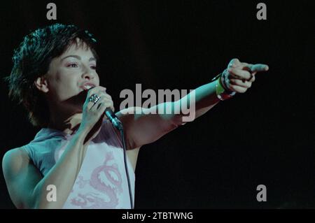 Milan Italy 2000-06-21 : Alexia,Italian singer,during the live concert of RTL 102.5 Stock Photo