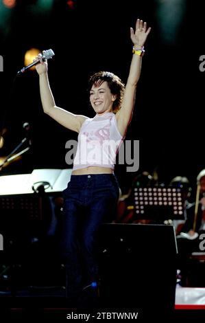 Milan Italy 2000-06-21 : Alexia,Italian singer,during the live concert of RTL 102.5 Stock Photo