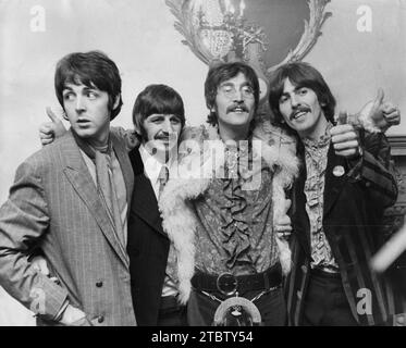 Aug. 9, 1969 - London, England, U.K. - English rock band, The Beatles (L-R): PAUL McCARTNEY, RINGO STARR, JOHN LENNON and GEORGE HARRISON. (Credit Image: © Keystone Press Agency/ZUMA Press Wire) EDITORIAL USAGE ONLY! Not for Commercial USAGE! Stock Photo