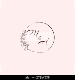 AM wedding logo letters in high quality professional design that will print well across any print media Stock Vector