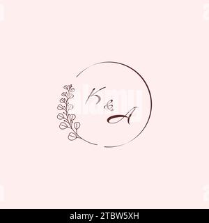 AK wedding logo letters in high quality professional design that will print well across any print media Stock Vector