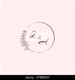 AQ wedding logo letters in high quality professional design that will print well across any print media Stock Vector