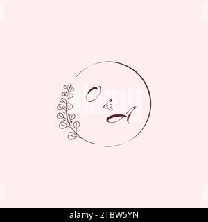 AO wedding logo letters in high quality professional design that will print well across any print media Stock Vector