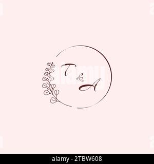 AT wedding logo letters in high quality professional design that will print well across any print media Stock Vector