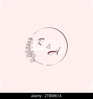 AR wedding logo letters in high quality professional design that will print well across any print media Stock Vector