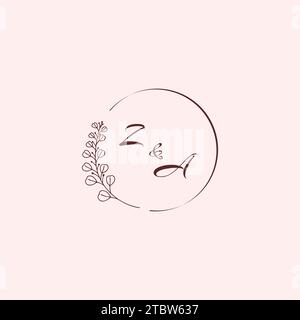 AZ wedding logo letters in high quality professional design that will print well across any print media Stock Vector