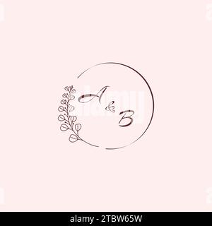 BA wedding logo letters in high quality professional design that will print well across any print media Stock Vector